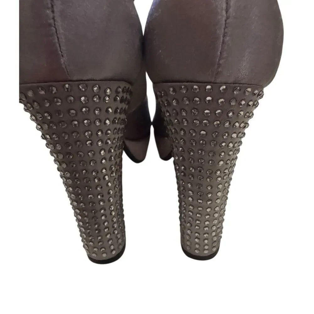 MICHAEL Michael Kors Grey Silver Nadia Crystal Rhinestone Platform Heels 5